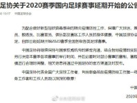 足协：延期开始2020赛季全国各级各类足球赛事 