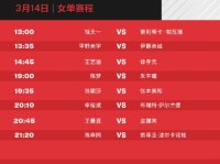 WTT新加坡大满贯女单赛程直播时间表3月14日 今天国乒比赛对阵名单