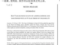 孙杨遭禁赛8年 孙杨事件最新消息听证会结果出炉