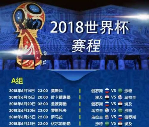 2018俄罗斯世界杯赛程时间表一览(北京时间)
