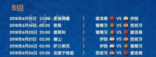 2018俄罗斯世界杯赛程时间表一览(北京时间)