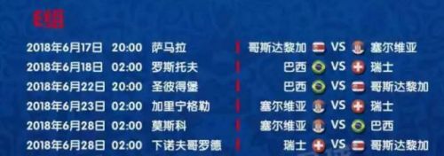 2018俄罗斯世界杯赛程时间表一览(北京时间)