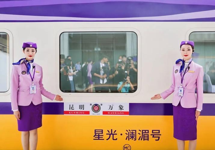中国首列跨境旅游列车“星光·澜湄号”在昆首发