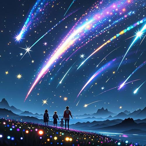 星轨与流星雨在洱海上空浪漫邂逅