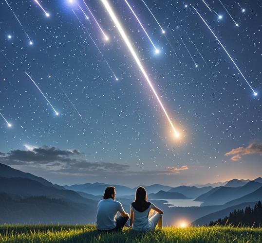 星轨与流星雨在洱海上空浪漫邂逅